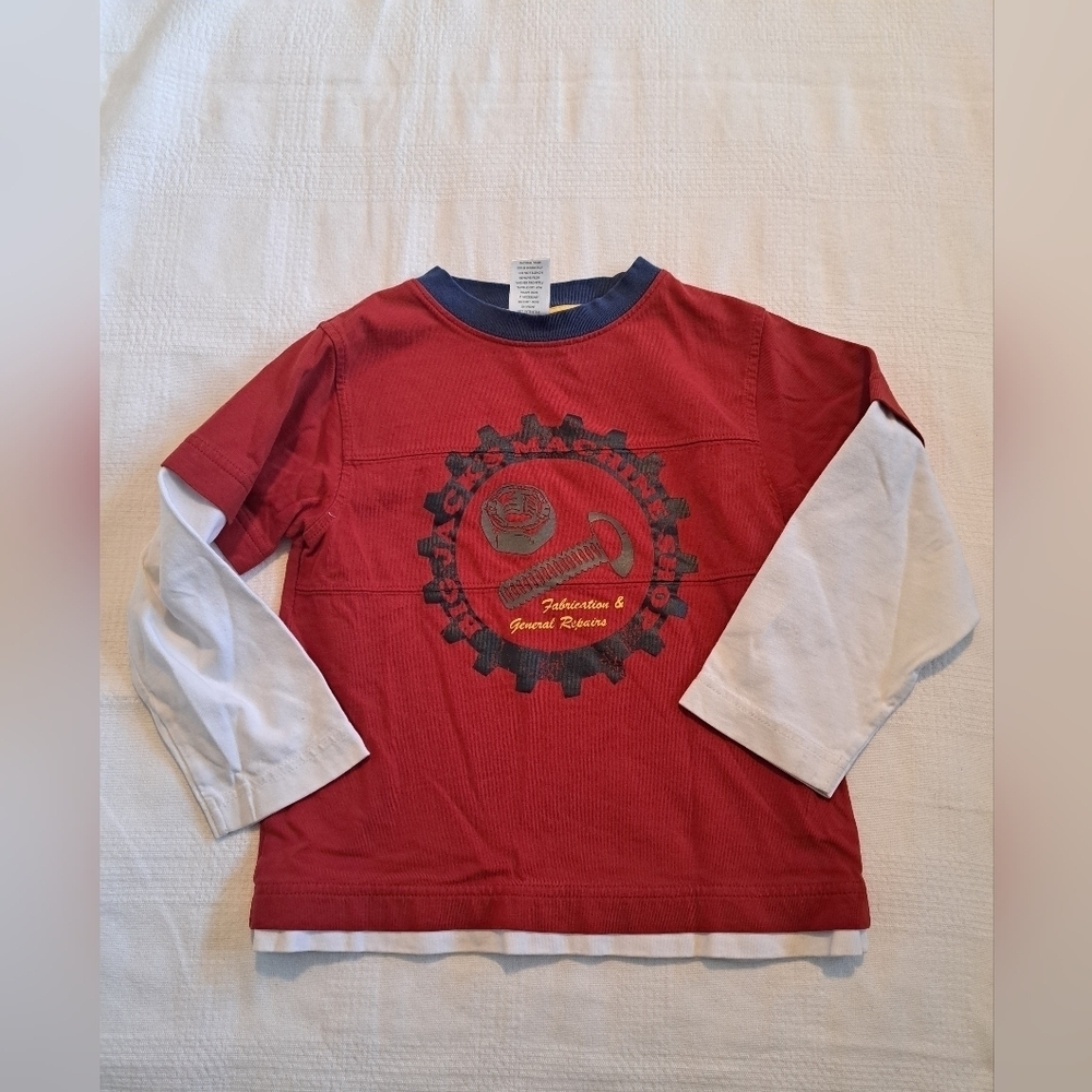 Gymboree boys size 4 long sleeve 2006 mechanic line shirt VGUC